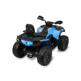 Interior del vehículo Toyz Can-Am Outlander azul con asiento de eco-cuero.