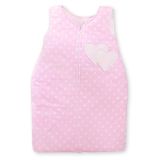 Cotton Sleeping Bag For Children, Size M, 6-12 Months, Tog 2.5, All-season, Hearts Dots On Pink