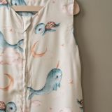 Saco de dormir de bambú 6-18 meses 0,5 TOG Ballenas – Verde oliva