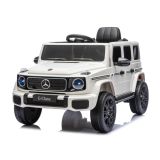 Mercedes G 4x4 infantil blanco Lean Cars, detalle interior ecopiel con cinturones