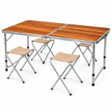 Set Mesa Camping Plegable 4 Taburetes con Maletín