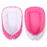 Baby Nest Double-sided Premium Cocoon For Infants Bobono- Stars Grey-pink/ Pink