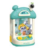 Máquina atrapapeluches con peluches coloridos y diseño atractivo