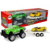 Set de Vehículos: Sportcars Amarillos y Off-Road Verde