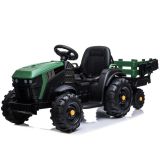 Tractor Lean Cars, detalle remolque acoplado y asiento ecopiel