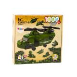 Bloques de construcción Lean Toys 1000 piezas, vista con vehículos secundarios
