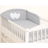 Protector de Cuna My Sweet Baby Universal Hearts Grey