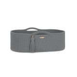 Moses Basket Boho Handmade Cotton With Mattress - Dark Gray