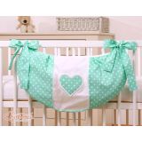 Bolsa para Juguetes My Sweet Baby - Corazones Blancos sobre Verde - imagen 2