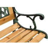 Banco de jardín con respaldo y rejilla decorativa 125 cm