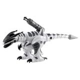 Detalle de los efectos luminosos y la articulación del dinosaurio R/C futurista