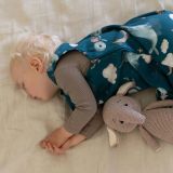 Saco de dormir de bambú 6-18 meses 0,5 TOG Ballenas – Azul marino