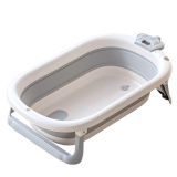 Bañera plegable con termómetro y colchón estrellas gris