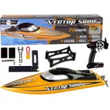 Barco de motor RC Lean toys amarillo 74 km/h para aventuras acuáticas