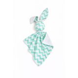 Doudou Conejito de Minky y Algodón My Sweet Baby - Mint Chevron