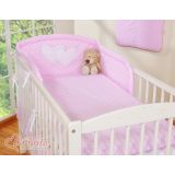 Juego de Cuna 2 Piezas My Sweet Baby - Corazones Colgantes Rosa
