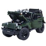 Vehículo Off-Road de Bloques de Construcción Verde Caqui
