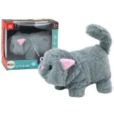 Gato Interactivo de Peluche que Camina y Maulla Gris