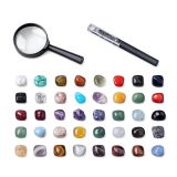 Set de piedras y cristales naturales con lupa, 43 piezas - imagen 2