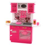 Set de Cocina y Refrigerador para Muñecas Rosa