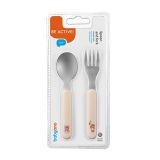 Cubiertos Infantiles Babyono de Acero Inoxidable Beige - imagen 3