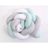 Protector de Cuna Trenzado My Sweet Baby Knot Bumper Gris-Menta - imagen 2