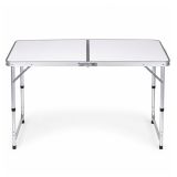 Mesa de Camping Plegable con Altura Ajustable Blanca - imagen 2