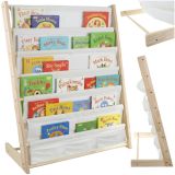 Estantería infantil frontal estilo Montessori Kruzzel madera natural vista frontal