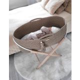 Moses Basket Boho Handmade With Stand - Sand
