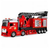 Camión de bomberos Lean toys en plástico rojo y negro