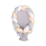 Nido trenzado 2 en 1 My Sweet Baby - Blanco, gris y beige