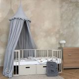 Dosel gris Waldin decorando una habitación infantil - uso