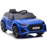Coche eléctrico infantil Audi RS6 azul BRD-2118 con doble motor 12V, vista frontal