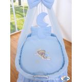 Moisés de Mimbre con Dosel y Ruedas My Sweet Baby Osito Azul - imagen 2