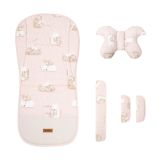 Set Deluxe Silla Paseo Muselina Oso Conejo Cojín