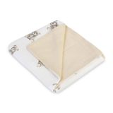 Manta muselina crushed Teddy beige Sencillo 75x100 cm extendida