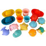 Set de Baño de Animales Marinos de Goma 17 Piezas