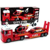 Set de Bomberos Infantil con Camión y Helicóptero