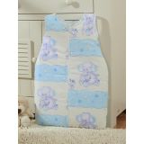 Cotton Sleeping Bag For Children, Size M, 6-12 Months, Tog 2.5, All-season, Blue Elephants