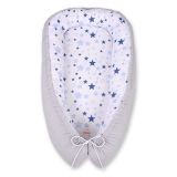 Baby Nest Double-sided Premium Cocoon For Infants Bobono- Blue Stars/gray