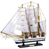 Modelo Coleccionable de Barco a Vela Fragata Blanco 49x43cm