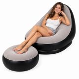 Sillón de terciopelo suave marrón claro de Lean