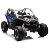 Buggy eléctrico infantil 4x4 DK-CA001 azul y gris LEAN CARS vista tres cuartos