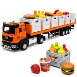 Camión de transporte de Lean toys en color naranja y blanco