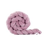 Protector trenzado de terciopelo rosa empolvado de Waldin para cunas