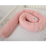 2-in-1 - Baby Nest Quilted - Snake Pillow Bumper - Pastel Pink