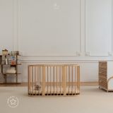 Cuna Móvil Waldin 7 en 1 de Madera Natural con Colchón