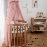 Dosel de tul para cuna con estructura – Rosa palo