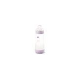 Biberón Mam baby Perfect Start 320ml en color beige destacando su tetina plana.