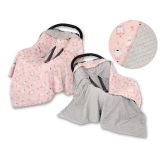 Manta de Coche Para Bebé My Sweet Baby - Ballerinas Rosa/Gris